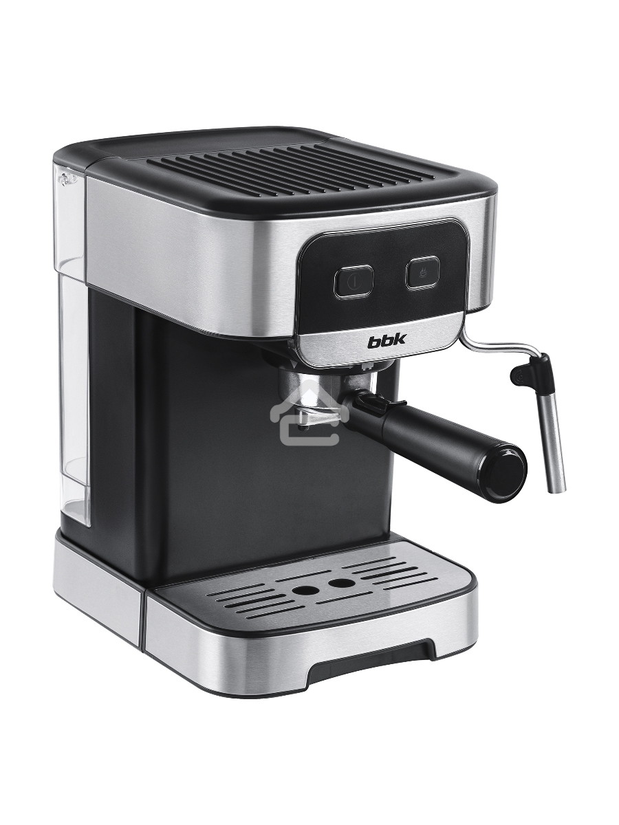 Кофеварка рожковая BBK BCM1500 черный/нержавеющая сталь, исп. кофе - молотый, 1.8 л, 1200 Вт, 20 бар