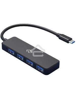 Разветвитель USB-C Digma DHUB-4USB-C-2.0 4порт. черный