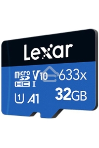 Флеш карта microSD 32GB Lexar High-Performance 633x microSDHC UHS-I U1 V10 A1 C10, 100/20 Mb/s (SD адаптер)
