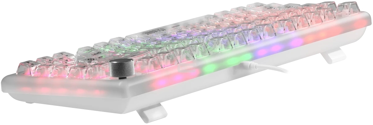 Клавиатура проводная механическая Defender Icebone GK-354 RU,прозрач,81кн+FN,радуж,1.5м 1