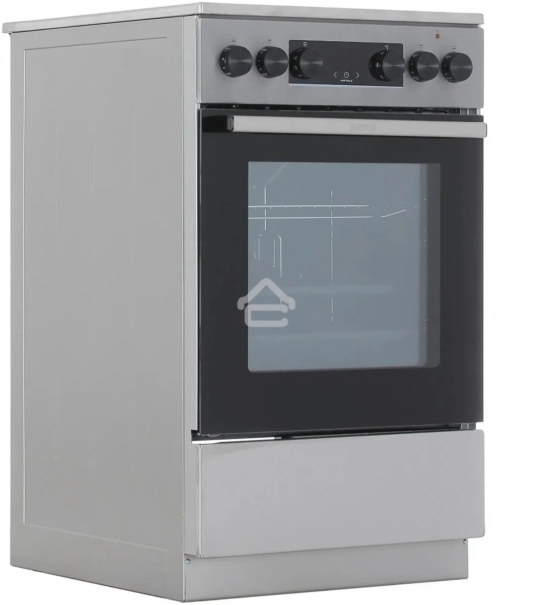 Плита электрическая Gorenje GEC5C40XAOT серебристый, конфорок 4 шт, духовка 70 л, 50 см x 85 см x 59.4 см