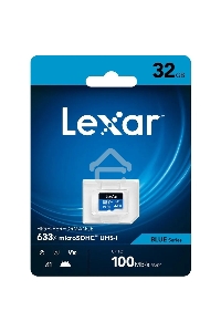 Флеш карта microSD 32GB Lexar High-Performance 633x microSDHC UHS-I U1 V10 A1 C10, 100/20 Mb/s (SD адаптер)