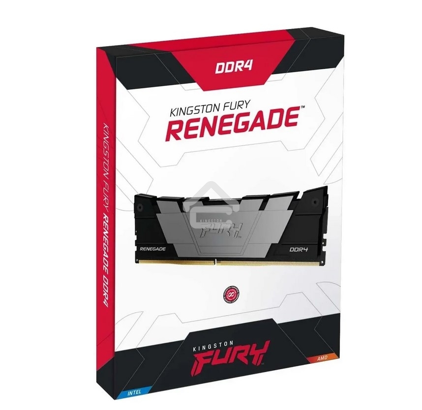 Оперативная память Kingston Fury Renegade Black, DDR4, 8GB (1x8GB), 3600MHz, CL16, DIMM, с радиатором, черный