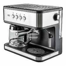 Кофеварка 2 в 1 BQ CM1005 сталь/черный, исп. кофе - молотый, 1.5 л, 1850 Вт, 15 бар
