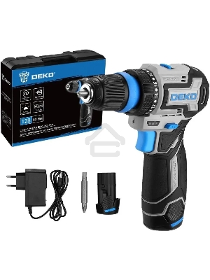 Дрель-шуруповерт Deko Loner 12V Pro 085-1122, Аккумуляторная, 12В, 2АКБ, Кейс