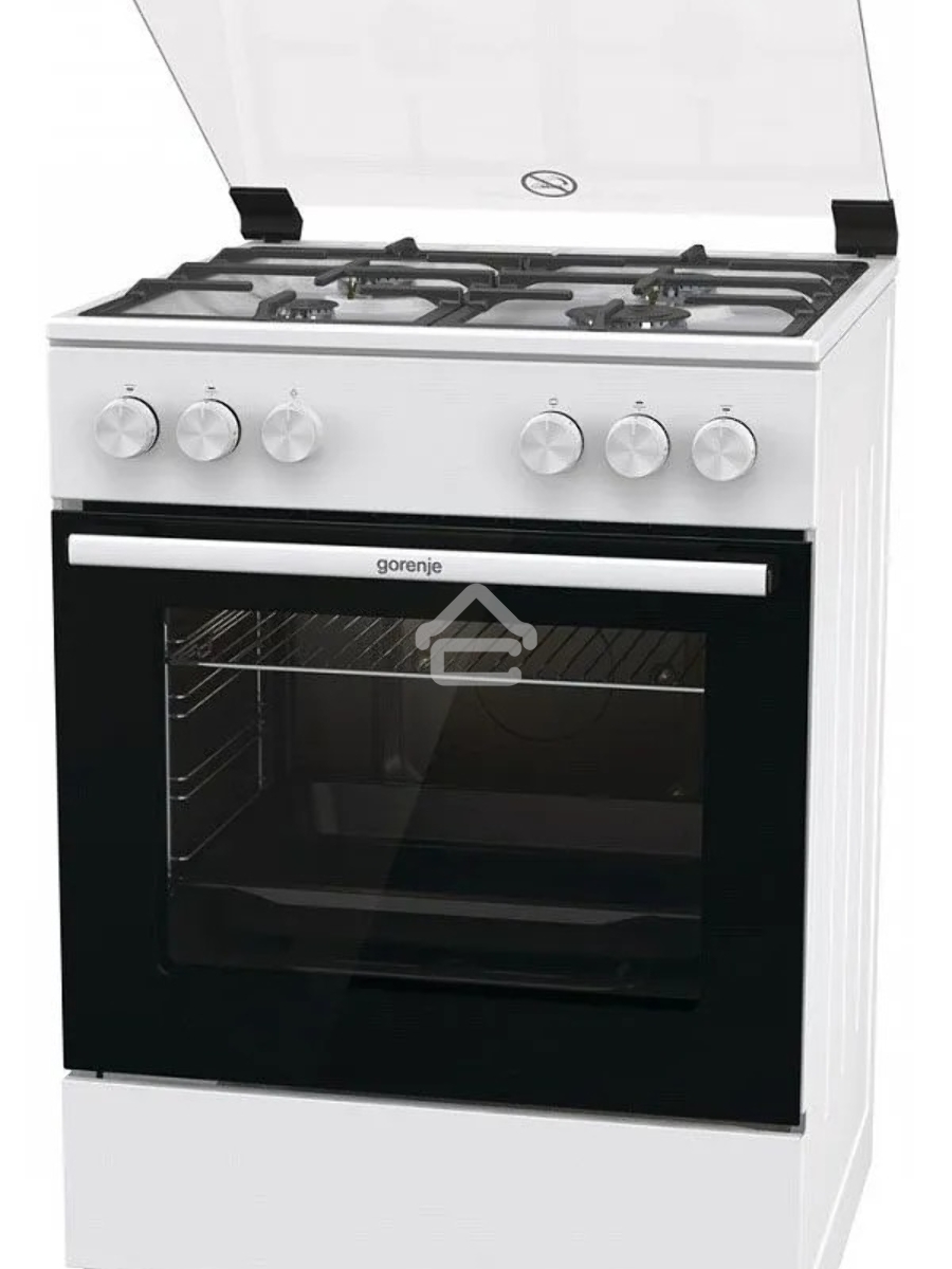 Плита газовая Gorenje GG6A11WF белый, конфорок 4 газовых, духовка 72 л, 60 см x 85 см x 60 см