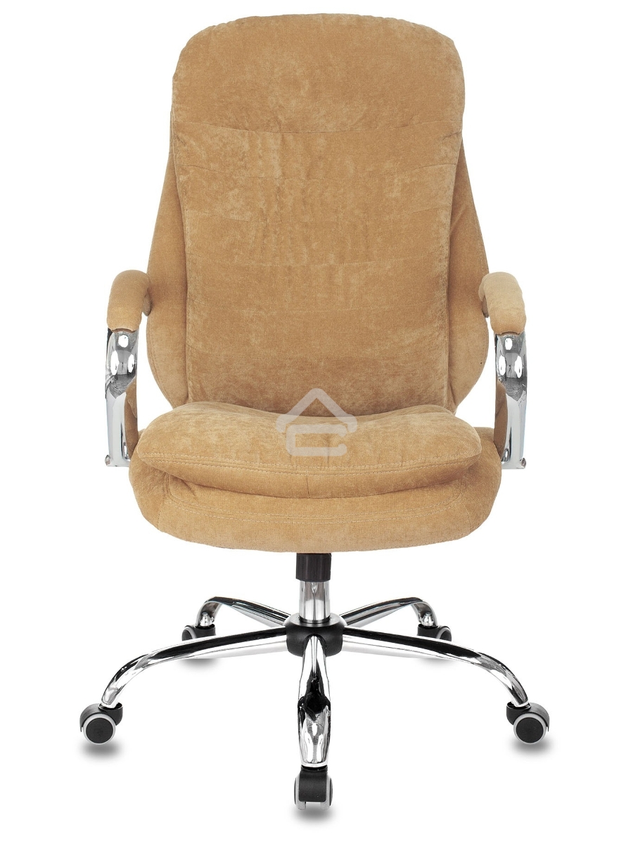 Кресло руководителя Бюрократ T-9950SL Fabric горчичный Velvet 73, крестовина металл хром