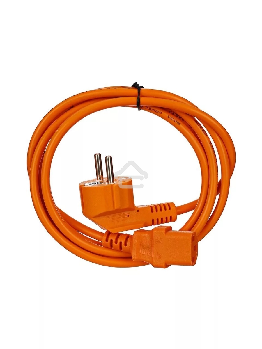 Кабель компьютер-розетка 220V (EURO) <VDE> 1,8м 3G0,75mm2 VCOM {CE021-O}, оранжевый