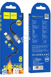 Кабель Hoco Spear X86 TYPE-C TO TYPE-C USB Type-C (m)-USB Type-C (m) 1м черный коробка
