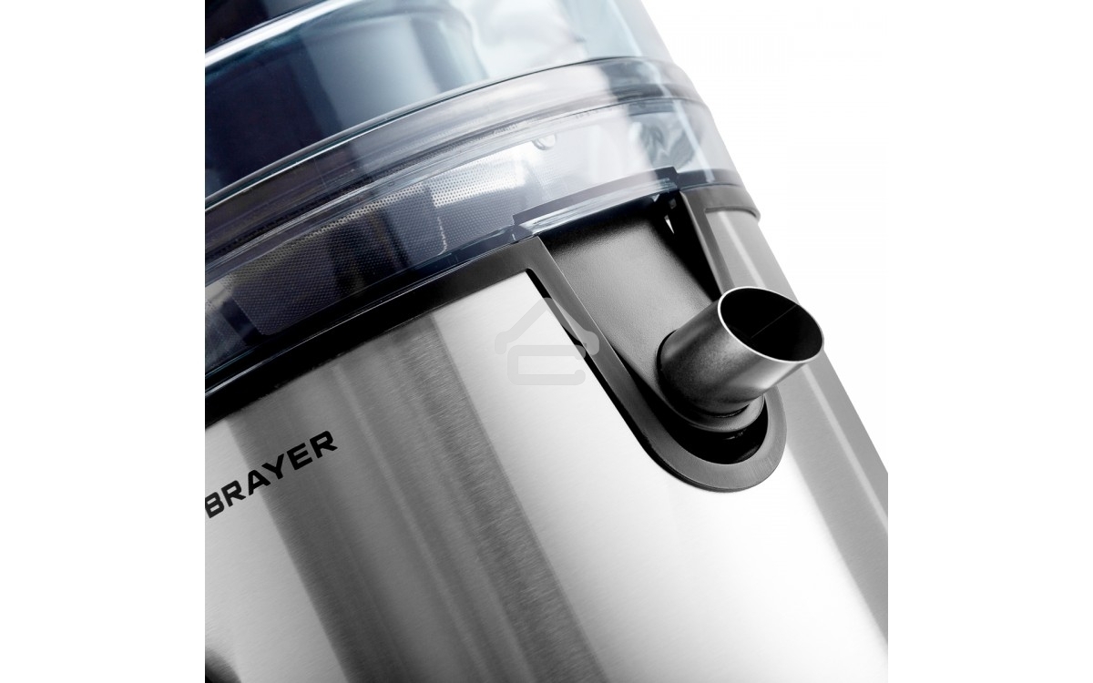 Соковыжималка BRAYER BR1705 центробежная, 800 Вт, 4 скор, LEDдисп,рез.для сока 1,1л, резер.мякот 2 л