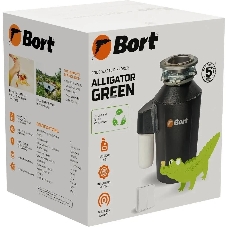 Измельчитель пищевых отходов Bort Alligator Green 750Вт черный