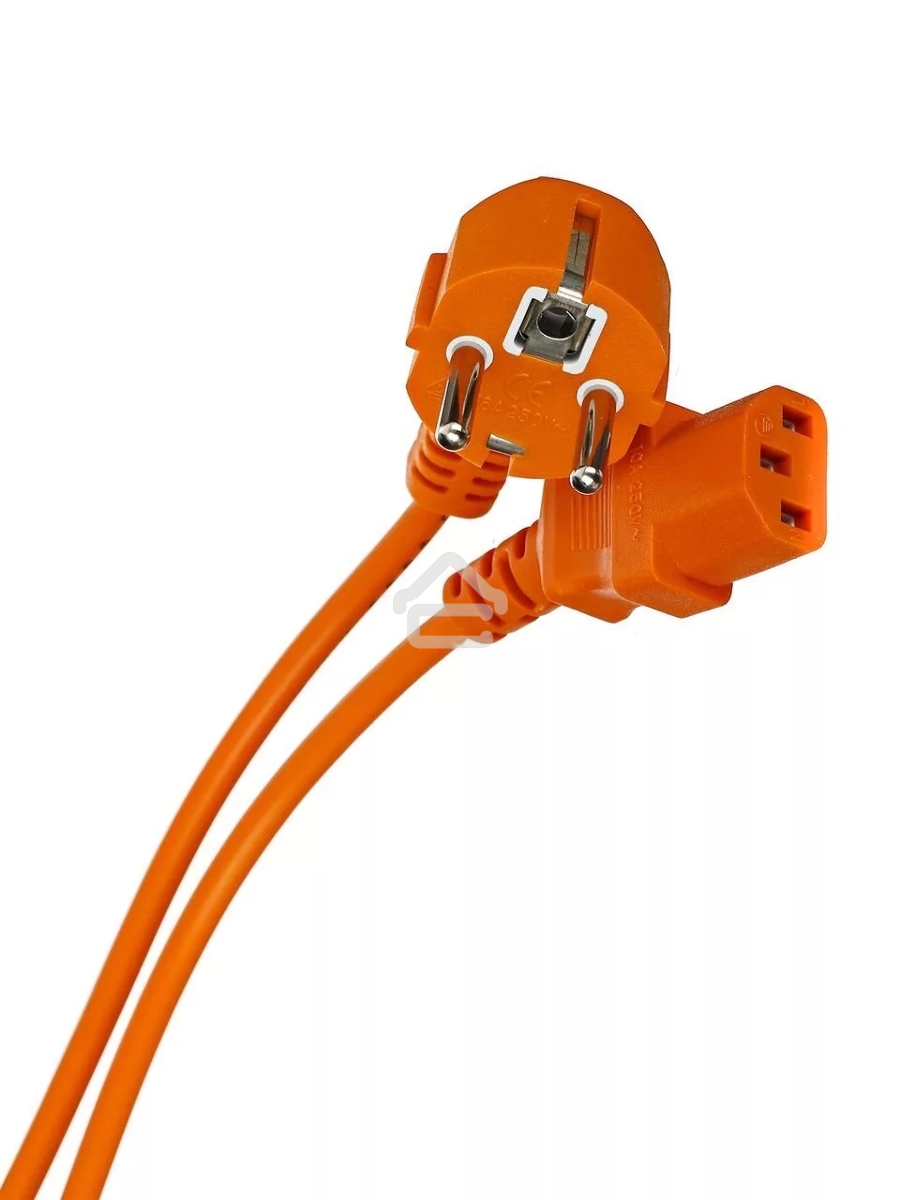 Кабель компьютер-розетка 220V (EURO) <VDE> 1,8м 3G0,75mm2 VCOM {CE021-O}, оранжевый