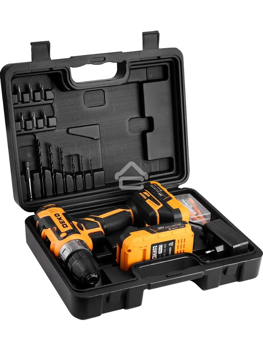 Дрель-шуруповерт Deko DKCD20FU-Li 063-4149, Аккумуляторная, 20В, Кейс