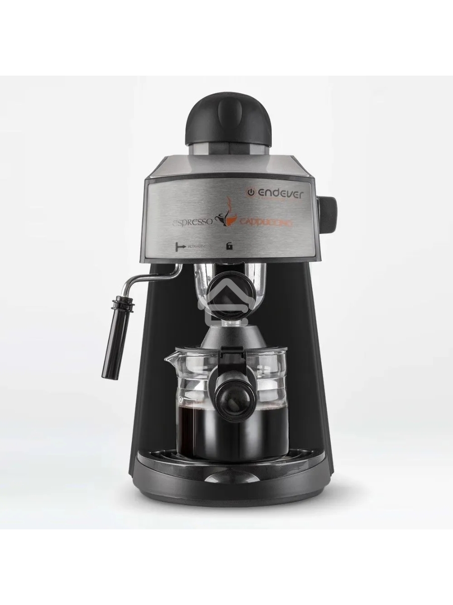 Кофеварка рожковая Endever Costa-1050 черный/стальной, исп. кофе - молотый, 0,2 л, 900 Вт, 5 бар