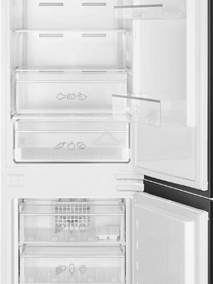 Встраиваемый холодильник SMEG C8174TNE белый двухкамерный 185/69л морозилка снизу, No Frost