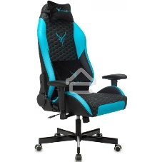 Кресло игровое Knight Neon черный/голубой соты эко.кожа с подголов. крестовина металл