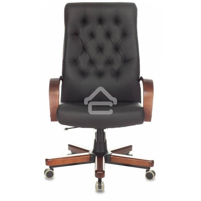 Кресло руководителя Бюрократ T-9928WALNUT/ECO черный, эко.кожа, крестовина металл/дерево