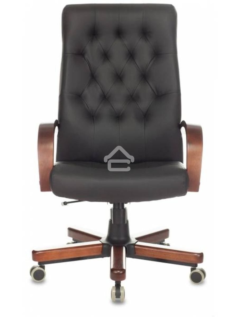 Кресло руководителя Бюрократ T-9928WALNUT/ECO черный, эко.кожа, крестовина металл/дерево