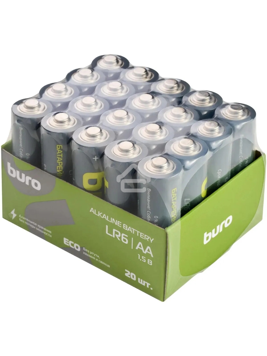 Батарея Buro Alkaline LR6 AA 2900mAh (20шт) коробка