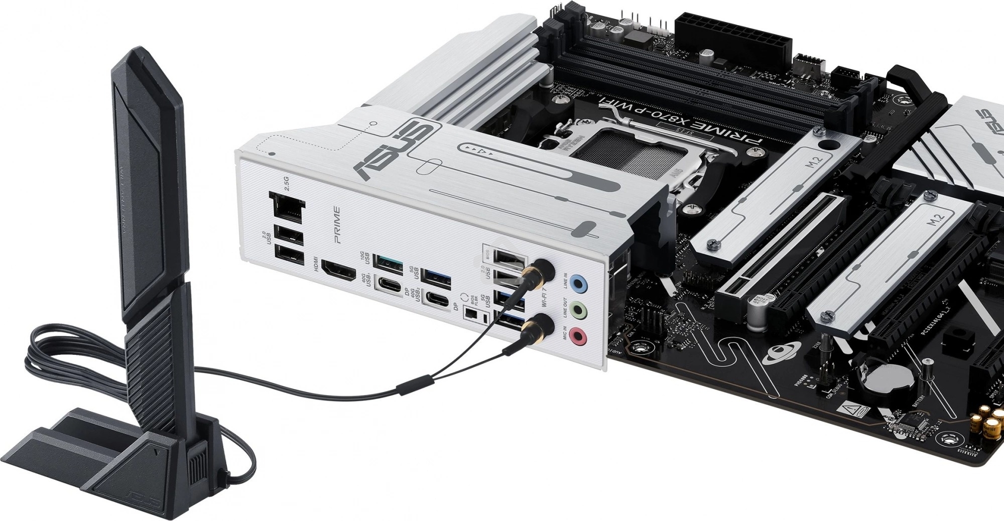 Материнская плата ASUS PRIME X870-P WIFI, AM5, AMD X870, 4xDDR5, 2xSATA, 4xM.2, 1xPCI-E 5.0 x16, 2xPCI-E 4.0 x1, 1xHDMI, 2xUSB-C, 1x 2.5Gb LAN, 4xUSB-A 3.2 Gen 1, 1xUSB-A 3.2 Gen 2, 4xUSB-A 2.0, 3x3.5 мм, 7.1, 1xWi-Fi 7, ATX