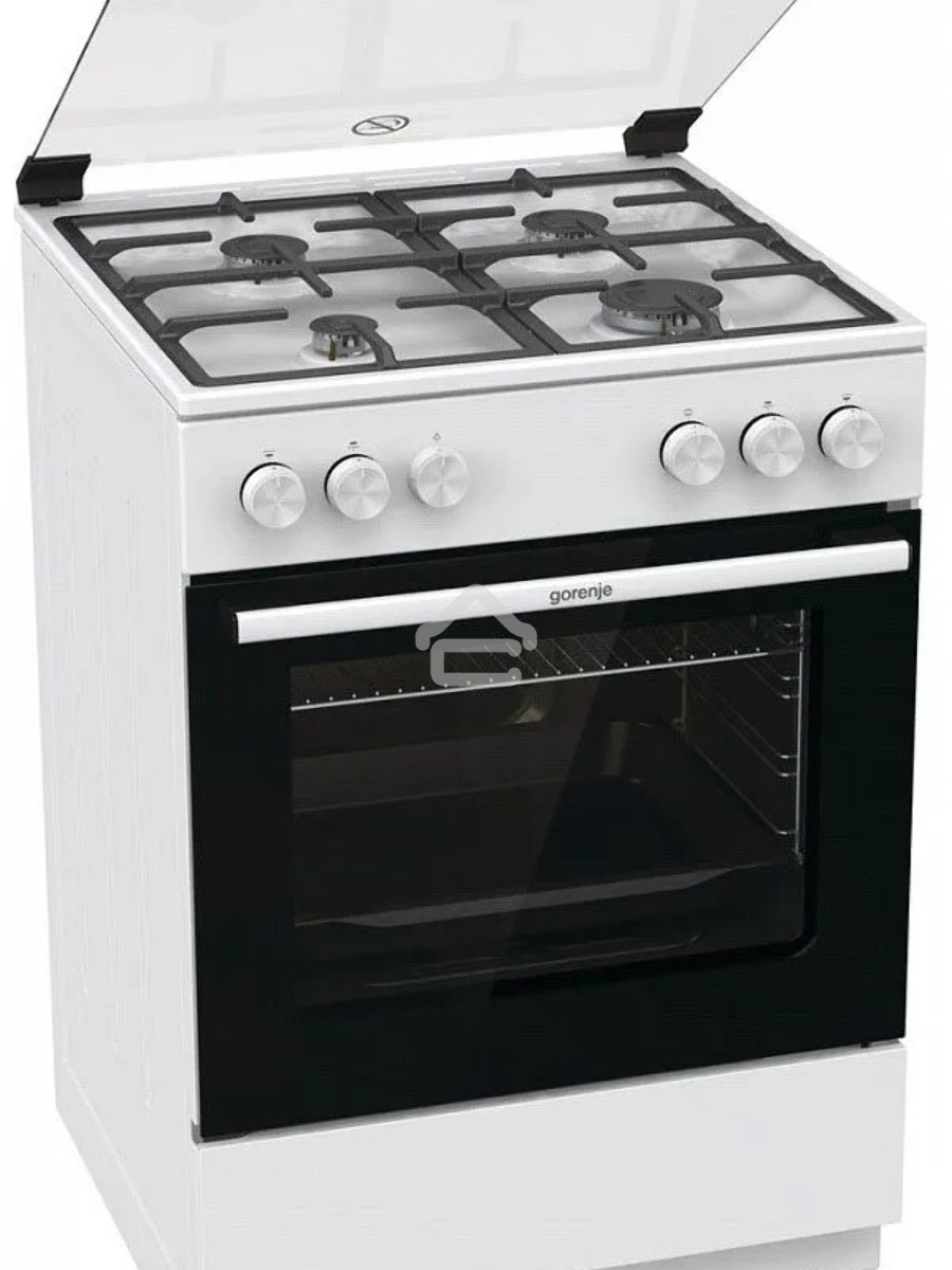 Плита газовая Gorenje GG6A11WF белый, конфорок 4 газовых, духовка 72 л, 60 см x 85 см x 60 см
