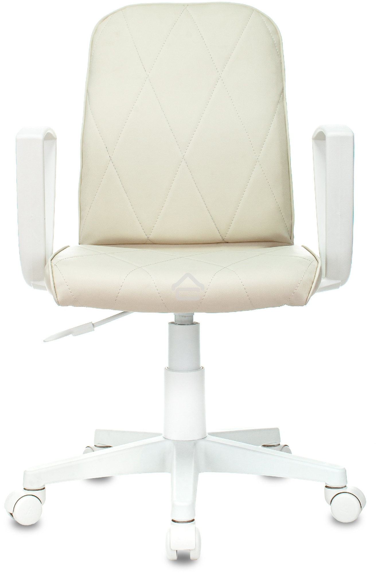 Кресло компьютерное Бюрократ CH-W327 слоновая кость OR-10, эко.кожа, крестов. пластик, пластик белый