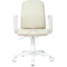 Кресло компьютерное Бюрократ CH-W327 слоновая кость OR-10, эко.кожа, крестов. пластик, пластик белый