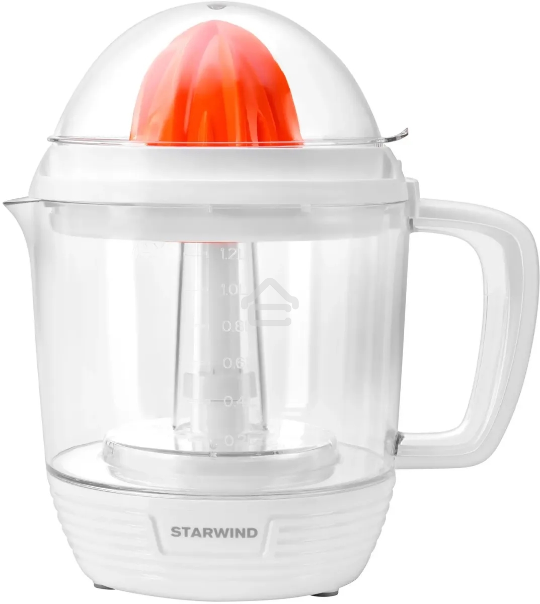 Соковыжималка цитрусовая Starwind SJ 1241 30Вт рез.сок.:1200мл. белый/прозрачный