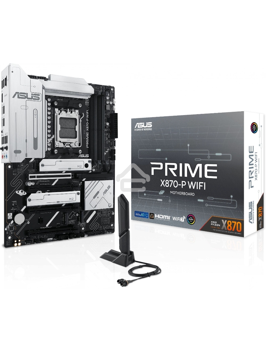 Материнская плата ASUS PRIME X870-P WIFI, AM5, AMD X870, 4xDDR5, 2xSATA, 4xM.2, 1xPCI-E 5.0 x16, 2xPCI-E 4.0 x1, 1xHDMI, 2xUSB-C, 1x 2.5Gb LAN, 4xUSB-A 3.2 Gen 1, 1xUSB-A 3.2 Gen 2, 4xUSB-A 2.0, 3x3.5 мм, 7.1, 1xWi-Fi 7, ATX