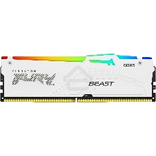 Оперативная память Kingston Fury Beast, DDR5, 16Gb (1x16GB), 5200MHz, CL40, DIMM, с радиатором, RGB, белый