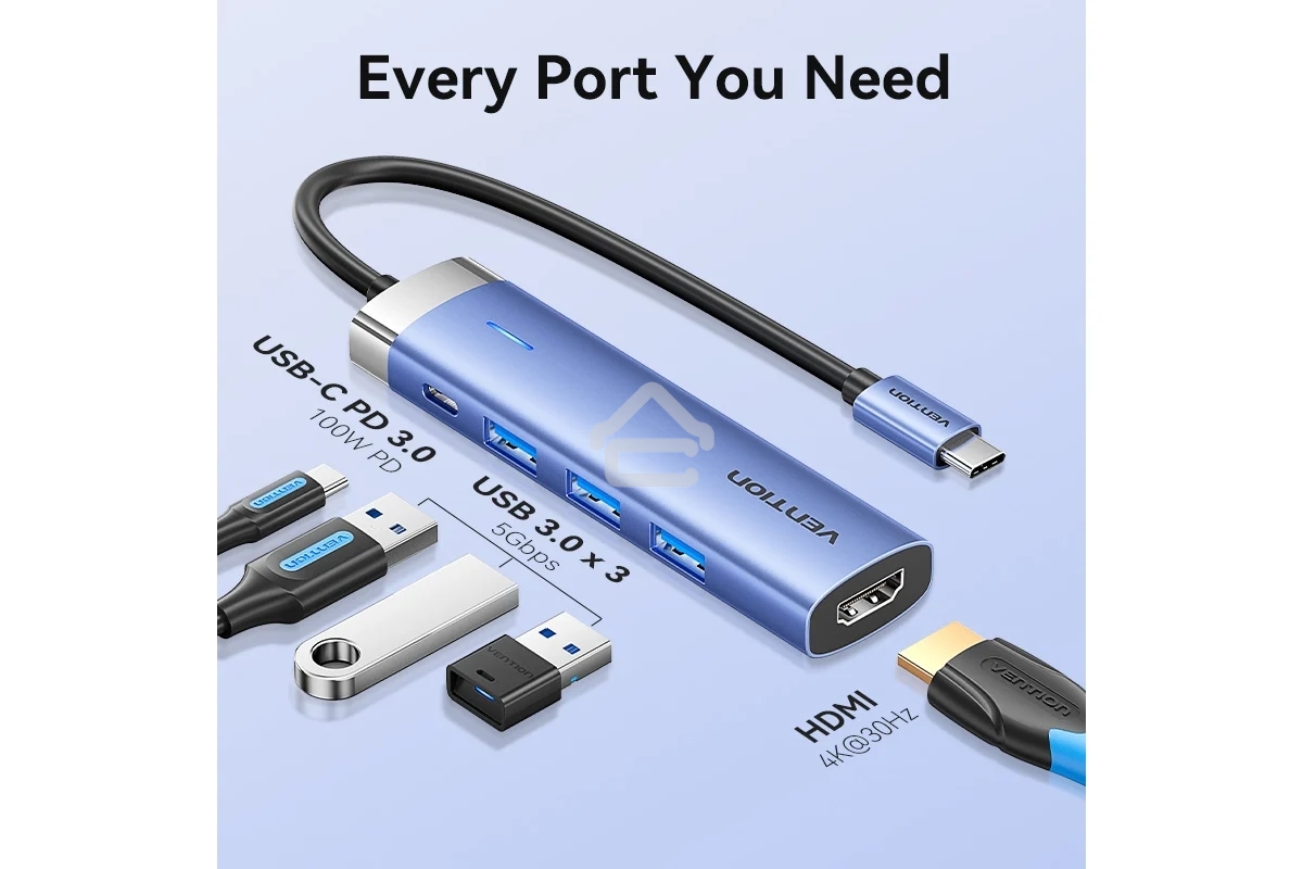 Мультифункциональный хаб Vention USB Type C 5 в 1