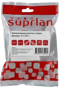 Розетка Suprlan 10-0309-1, наклад. RJ45 2 кат.5E UTP