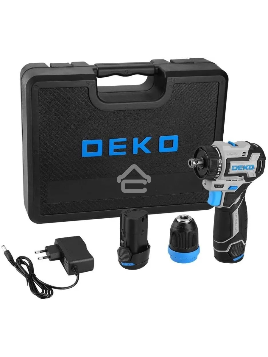 Дрель-шуруповерт Deko Loner 12V Pro 085-1122, Аккумуляторная, 12В, 2АКБ, Кейс