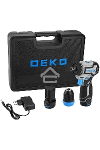 Дрель-шуруповерт Deko Loner 12V Pro 085-1122, Аккумуляторная, 12В, 2АКБ, Кейс