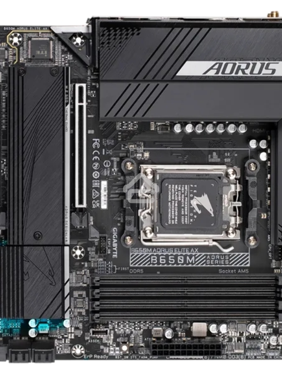 Материнская плата Gigabyte B650M AORUS ELITE AX, AM5, AMD B650, 4xDDR5, 4xSATA, 2xM.2, 1xPCI-E 5.0 x4, 1xPCI-E 4.0 x16, 1xHDMI, 1xDP, 1x 2.5Gb LAN, 4xUSB-A 2.0, 5xUSB-A 3.2 Gen 1, 2xUSB-A 3.2 Gen 2, 1xUSB-C 3.2 Gen 2, 2x3.5 мм, 7.1, Micro-ATX