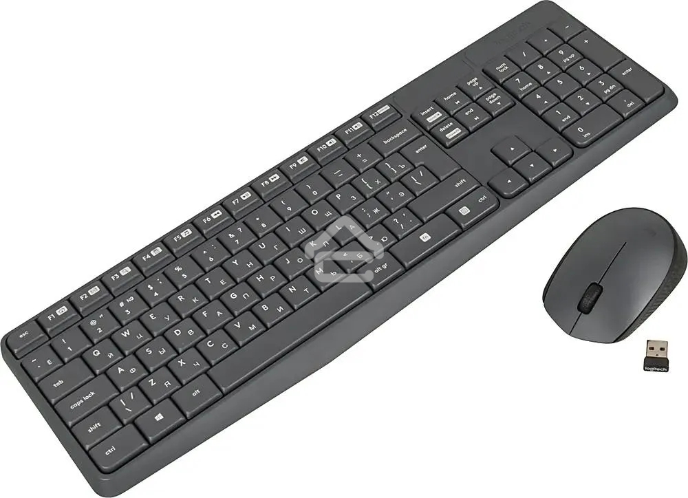 Комплект клавиатура + мышь Logitech MK235 клав:черный мышь:черный USB беспроводная