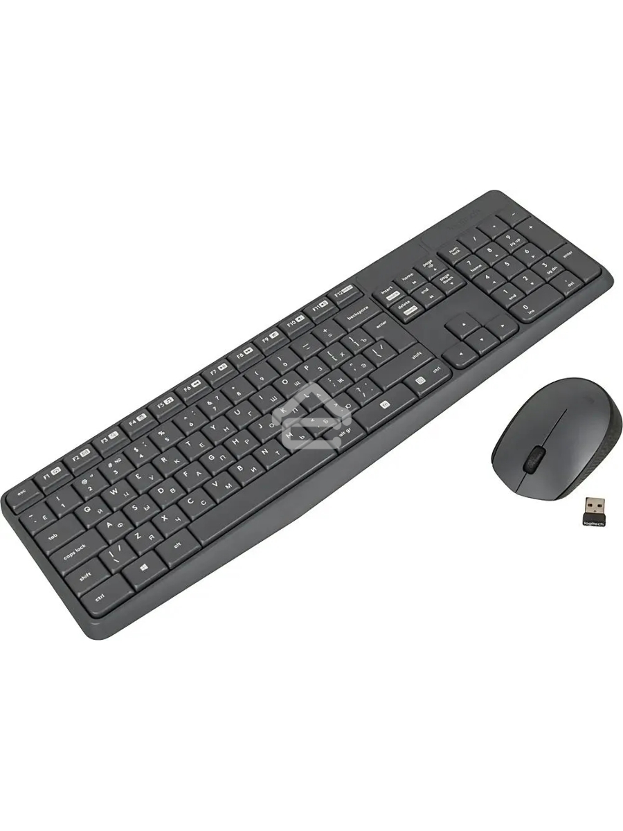 Комплект беспроводной клавиатура+мышь Logitech  MK235 Серый  (920-007949) РФ