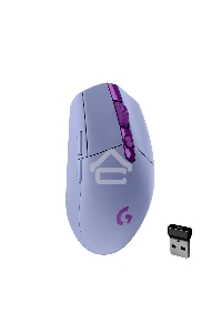 Мышь беспроводная Logitech G304 Lightspeed фиолетовый, 12000 dpi, радиоканал, USB, кнопки - 6