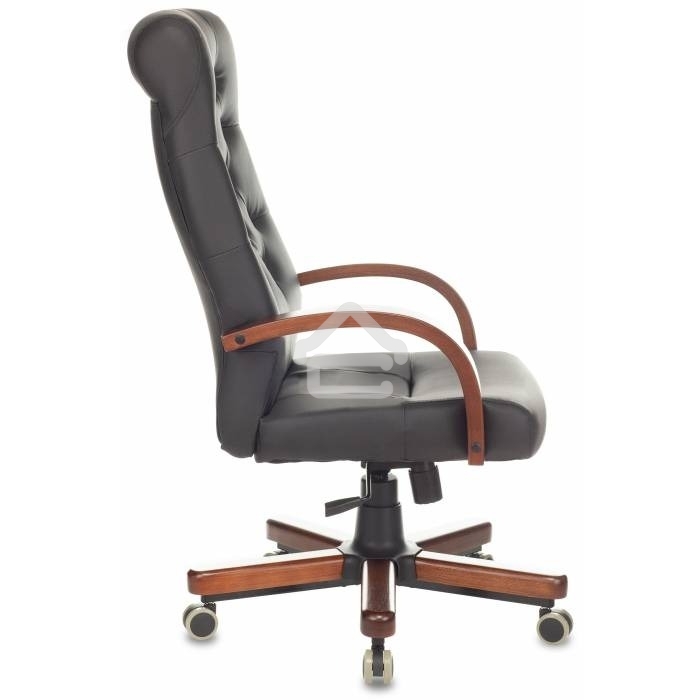 Кресло руководителя Бюрократ T-9928WALNUT/ECO черный, эко.кожа, крестовина металл/дерево