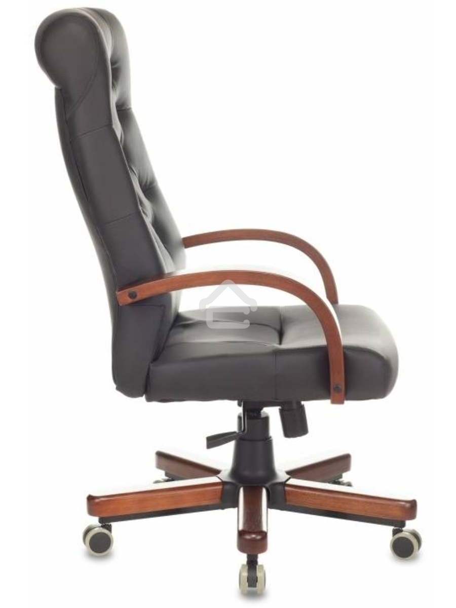Кресло руководителя Бюрократ T-9928WALNUT/ECO черный, эко.кожа, крестовина металл/дерево