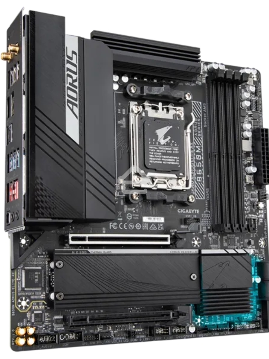 Материнская плата Gigabyte B650M AORUS ELITE AX, AM5, AMD B650, 4xDDR5, 4xSATA, 2xM.2, 1xPCI-E 5.0 x4, 1xPCI-E 4.0 x16, 1xHDMI, 1xDP, 1x 2.5Gb LAN, 4xUSB-A 2.0, 5xUSB-A 3.2 Gen 1, 2xUSB-A 3.2 Gen 2, 1xUSB-C 3.2 Gen 2, 2x3.5 мм, 7.1, Micro-ATX