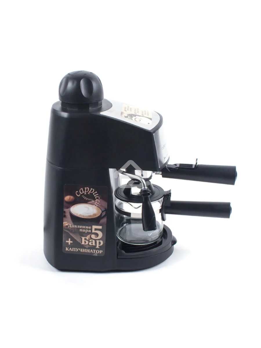Кофеварка рожковая Endever Costa-1050 черный/стальной, исп. кофе - молотый, 0,2 л, 900 Вт, 5 бар