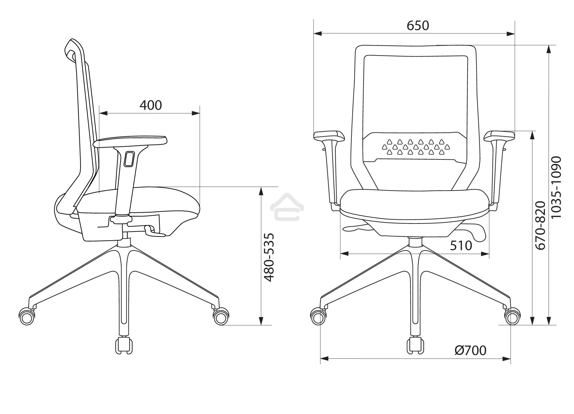 Кресло офисное Бюрократ MC-W611NL серый TW-04 38-417 сетка/ткань, крестов.4-луч. пластик пластик