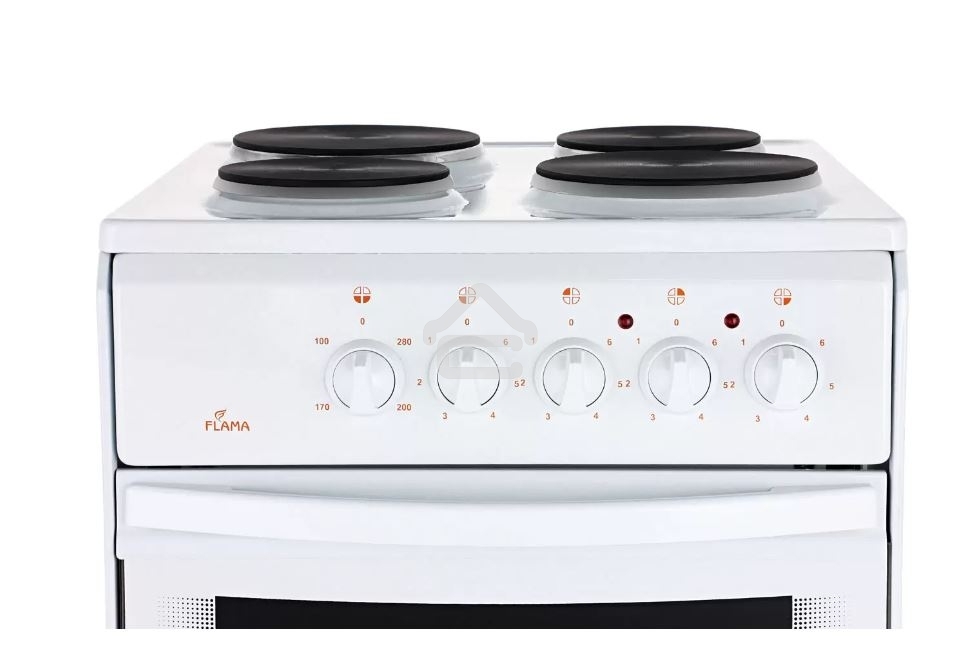Плита электрическая Flama AE 1403 W белый, конфорок 4 шт, духовка 50 л, 50 см x 85 см x 60 см