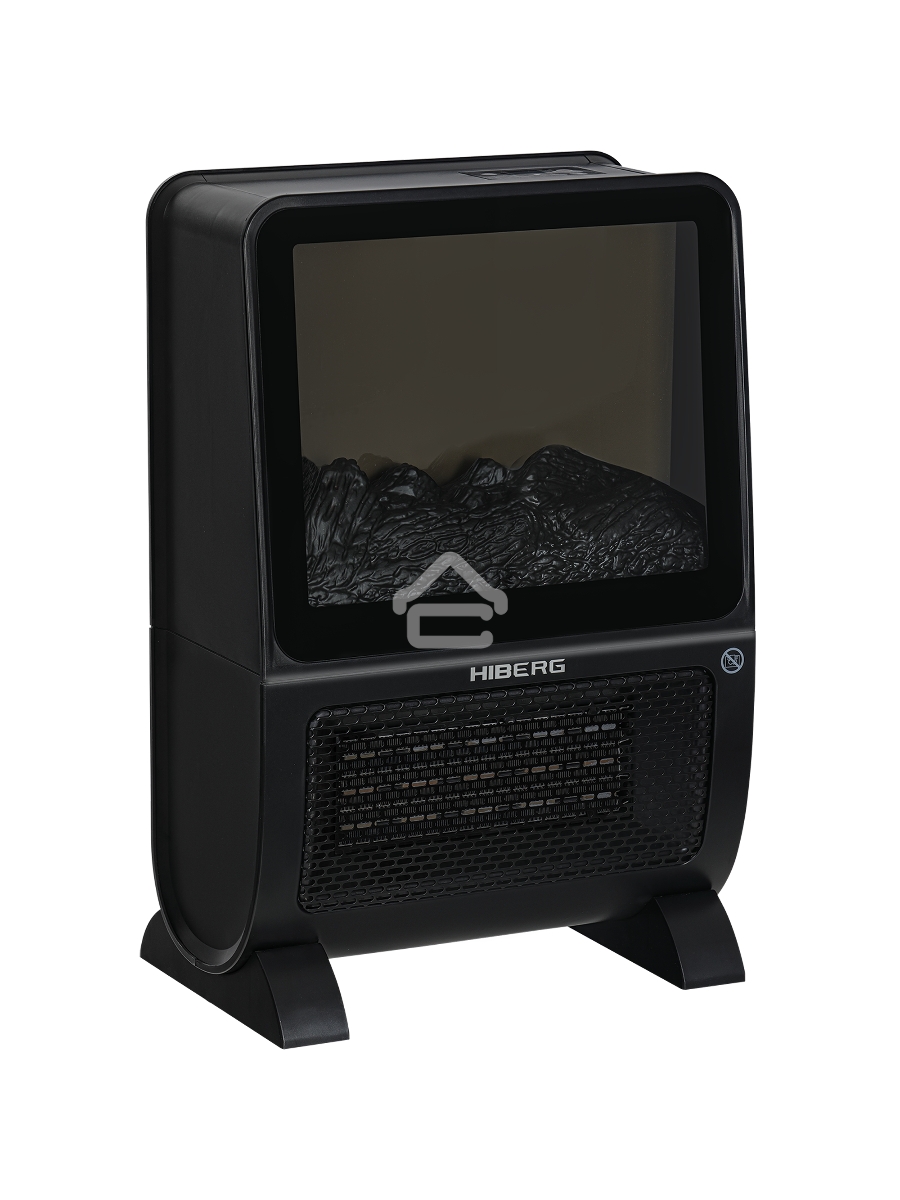 Тепловентилятор HIBERG TSF 3000 B, черный, 2000 Вт, 30 м2, с 3D - камином