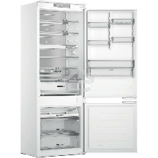 Холодильник встраиваемый Whirlpool WHSP70T241P 70 см, 193.5х54.3х69 см, 295/95 л, инверторный компрессор, автоматическая разморозка, зона свежести влажная, сенсорное управление, технология 6 SMYSL FreshControl, MultiFlow, FreezeControl, перенавешиваемые д
