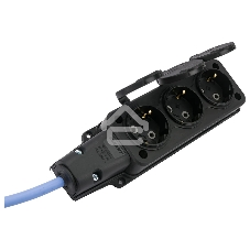 Удлинитель морозостойкий Gembird PC-3GF-R-10(IP) черный/синий, 10 м, 3 розетки, 3500 Вт