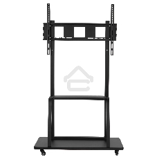 Мобильная стойка Wize Pro M86 для широкоформатных и интерактивных панелей 42 90, Max VESA 800x600 мм, высота 183 см, вертикальная регулировка, полка для медиаплеера, до 150 кг, черный