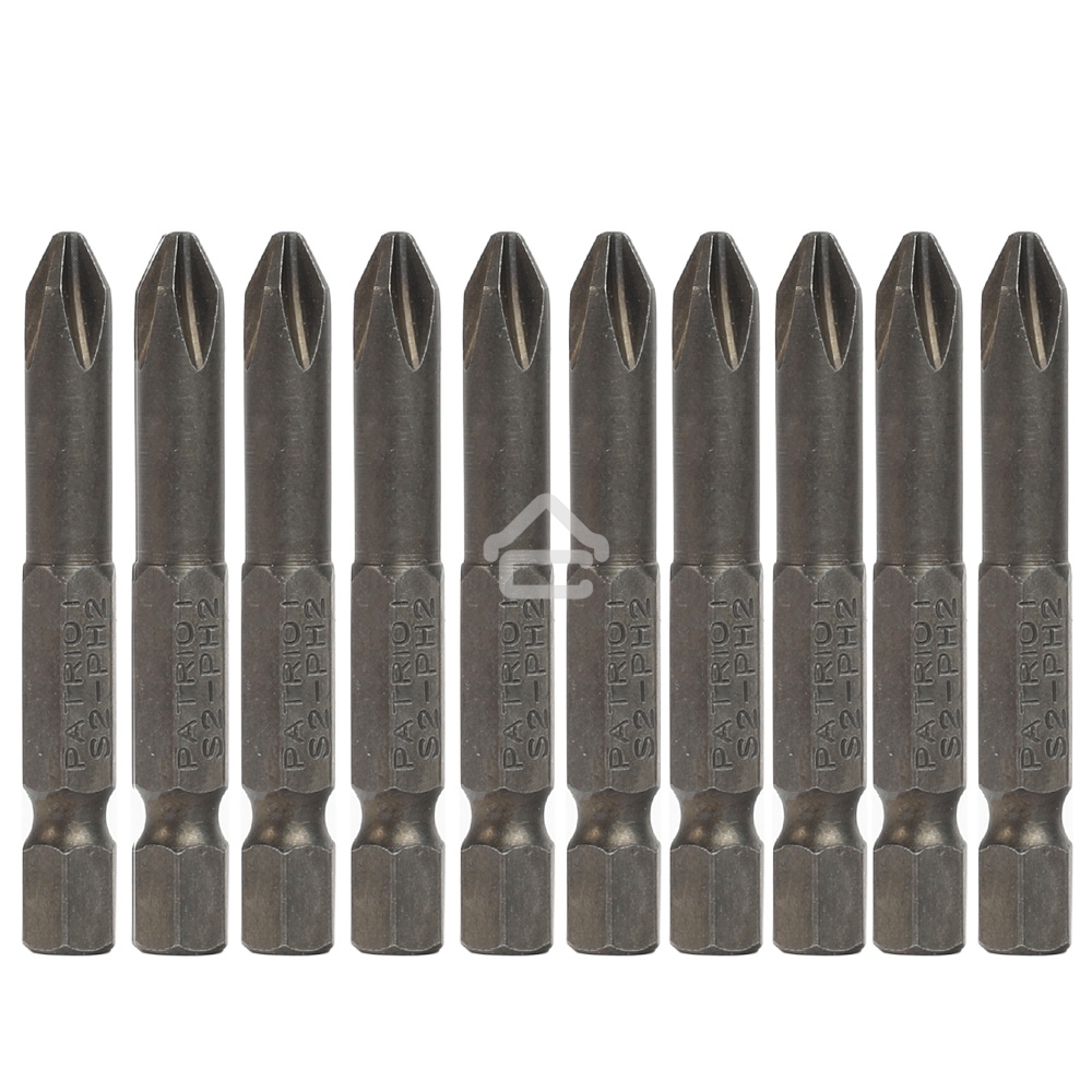 Бита PATRIOT PH2 длина 50 мм, в пластиковом боксе, 10шт