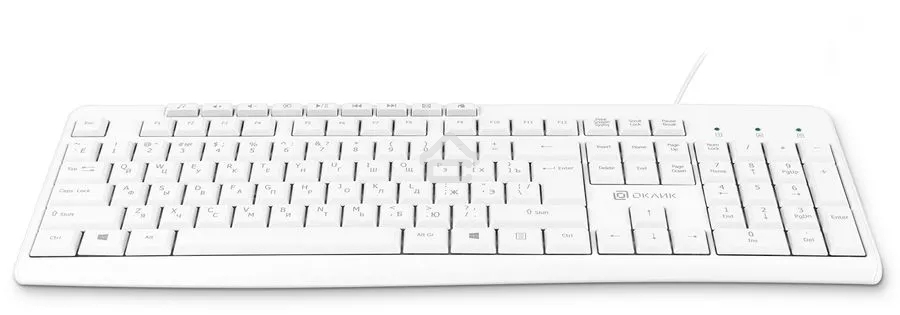 Клавиатура проводная Oklick 305M (1875227), USB, белый